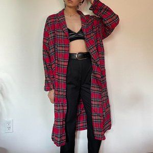 vintage red plaid robe